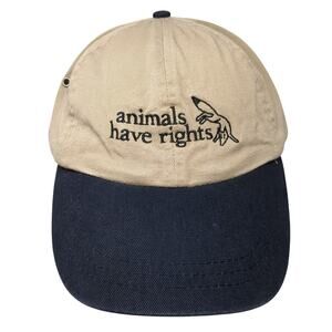 Animals Have Rights Slideback Baseball Cap Beige One Size Embroidered Zkapz